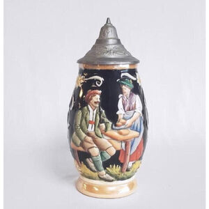 Vintage Authentic Made In Germany German Beer Stein w/Lid